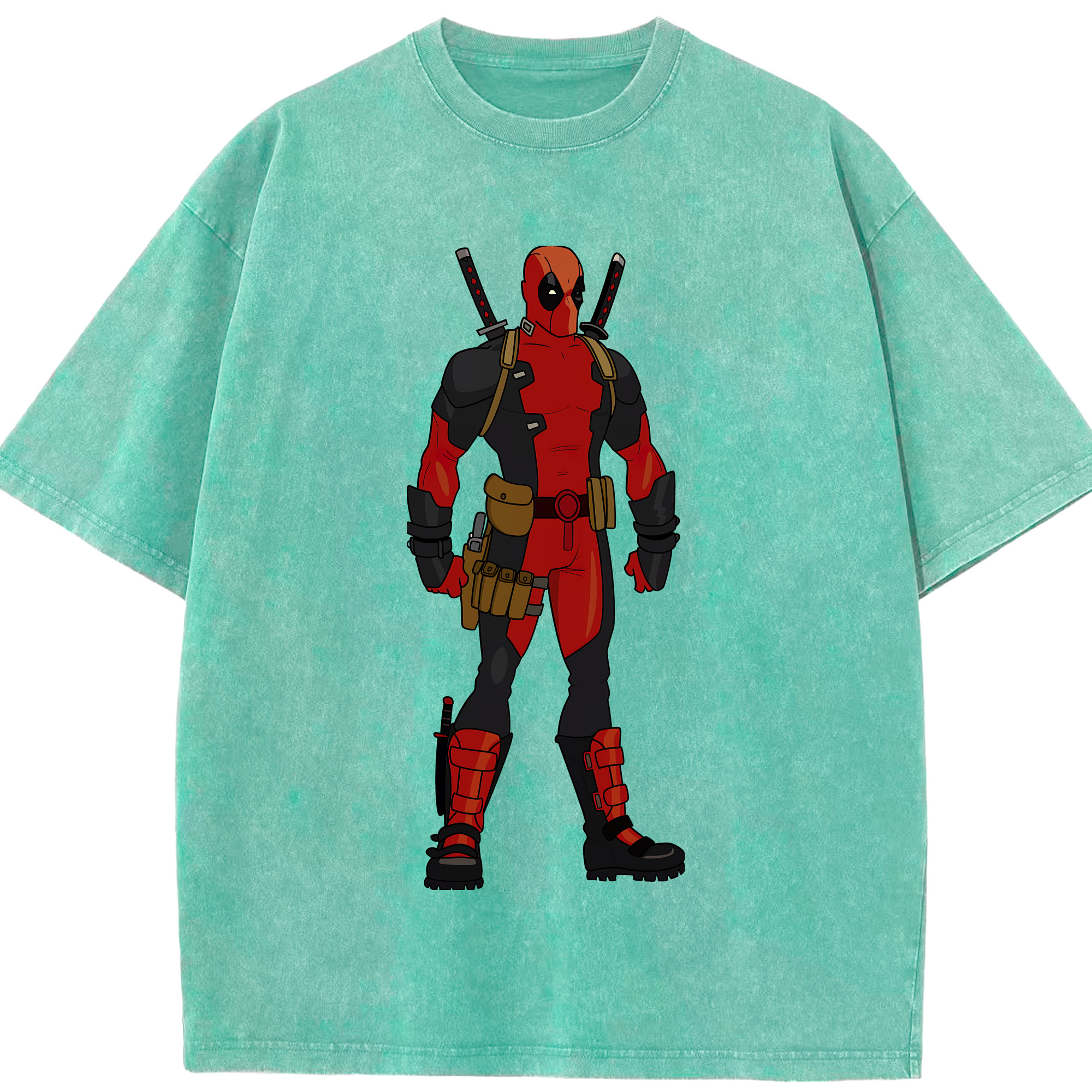 （画像用） Deadpool デッドプール 綿100% ヴィンテージ風 半袖Tシャツ（フロントプリント）